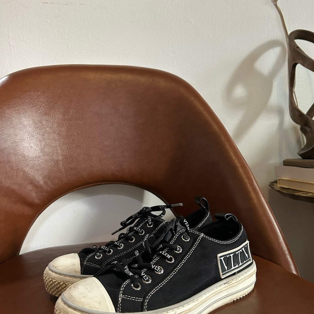 Valentino Garavani Black and White Canvas Sneakers